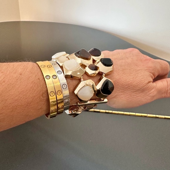 NWOT Banana Republic Rare Luxury Geo Rocks Line Statement Bracelet - Picture 10 of 17